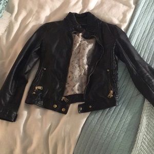 Black leather jacket